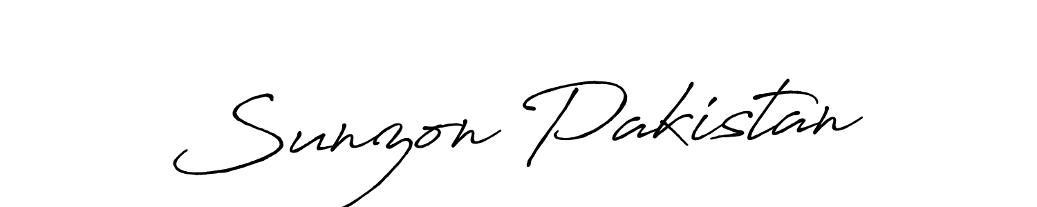 You should practise on your own different ways (Antro_Vectra_Bolder) to write your name (Sunzon Pakistan) in signature. don't let someone else do it for you. Sunzon Pakistan signature style 7 images and pictures png