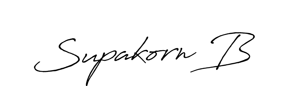 You should practise on your own different ways (Antro_Vectra_Bolder) to write your name (Supakorn B) in signature. don't let someone else do it for you. Supakorn B signature style 7 images and pictures png