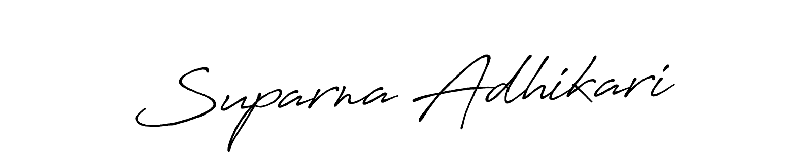 The best way (Antro_Vectra_Bolder) to make a short signature is to pick only two or three words in your name. The name Suparna Adhikari include a total of six letters. For converting this name. Suparna Adhikari signature style 7 images and pictures png