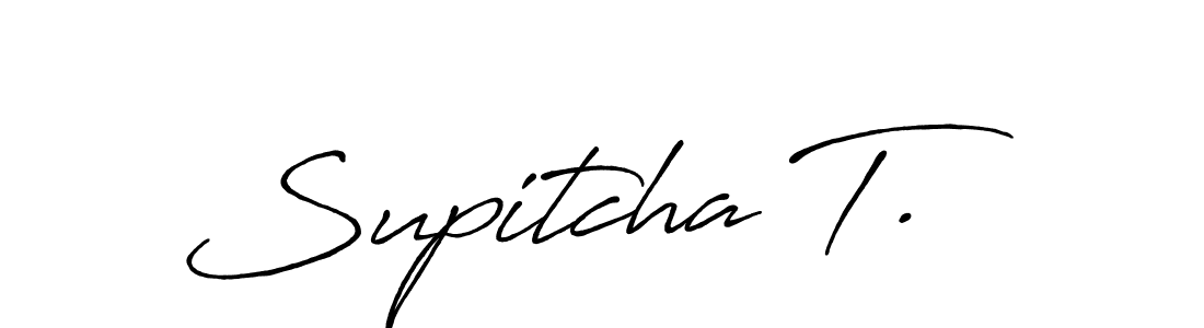 Also You can easily find your signature by using the search form. We will create Supitcha T. name handwritten signature images for you free of cost using Antro_Vectra_Bolder sign style. Supitcha T. signature style 7 images and pictures png