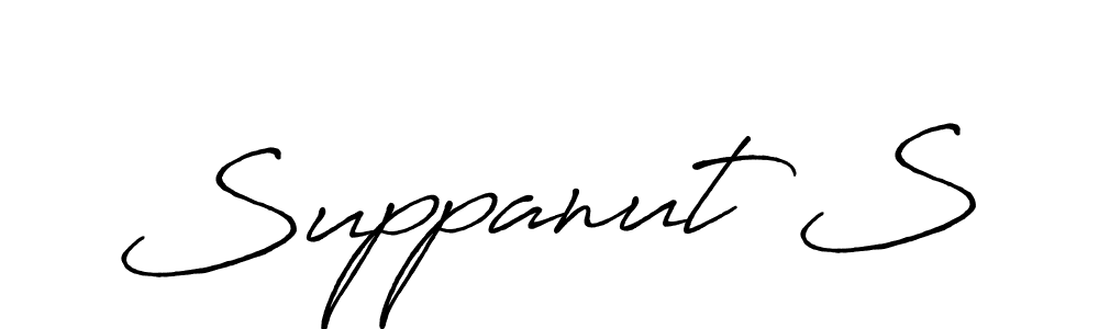 Make a beautiful signature design for name Suppanut S. With this signature (Antro_Vectra_Bolder) style, you can create a handwritten signature for free. Suppanut S signature style 7 images and pictures png