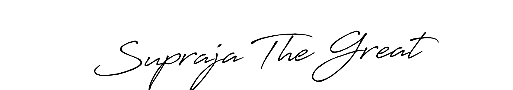 Similarly Antro_Vectra_Bolder is the best handwritten signature design. Signature creator online .You can use it as an online autograph creator for name Supraja The Great. Supraja The Great signature style 7 images and pictures png