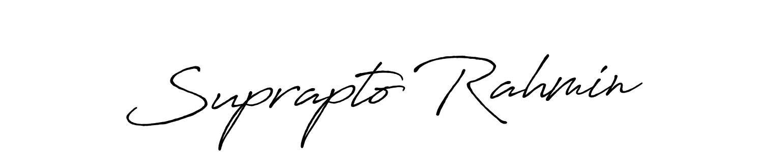Create a beautiful signature design for name Suprapto Rahmin. With this signature (Antro_Vectra_Bolder) fonts, you can make a handwritten signature for free. Suprapto Rahmin signature style 7 images and pictures png