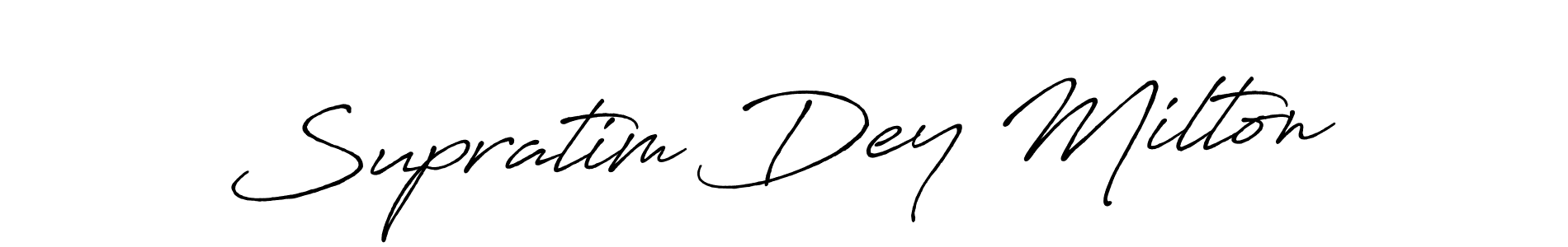 This is the best signature style for the Supratim Dey Milton name. Also you like these signature font (Antro_Vectra_Bolder). Mix name signature. Supratim Dey Milton signature style 7 images and pictures png