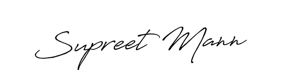 How to make Supreet Mann name signature. Use Antro_Vectra_Bolder style for creating short signs online. This is the latest handwritten sign. Supreet Mann signature style 7 images and pictures png