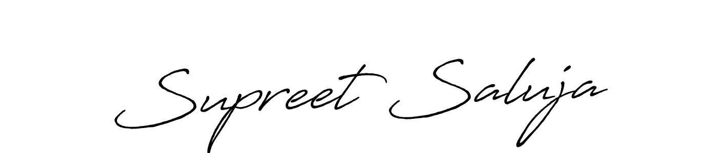 Also we have Supreet Saluja name is the best signature style. Create professional handwritten signature collection using Antro_Vectra_Bolder autograph style. Supreet Saluja signature style 7 images and pictures png