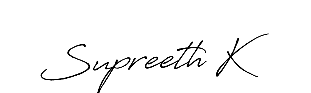 It looks lik you need a new signature style for name Supreeth K. Design unique handwritten (Antro_Vectra_Bolder) signature with our free signature maker in just a few clicks. Supreeth K signature style 7 images and pictures png