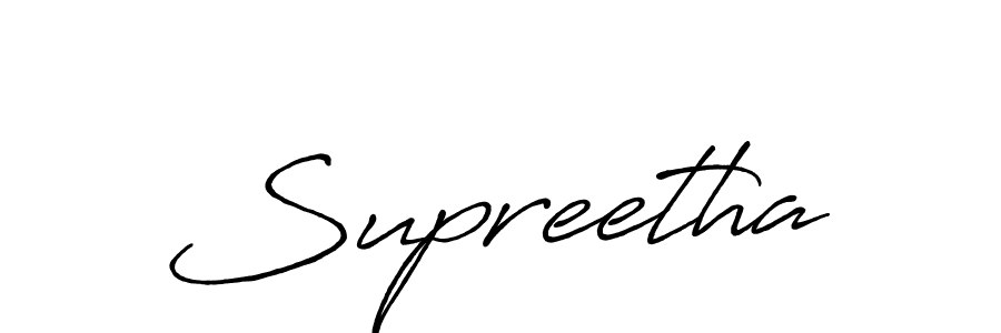 Design your own signature with our free online signature maker. With this signature software, you can create a handwritten (Antro_Vectra_Bolder) signature for name Supreetha. Supreetha signature style 7 images and pictures png