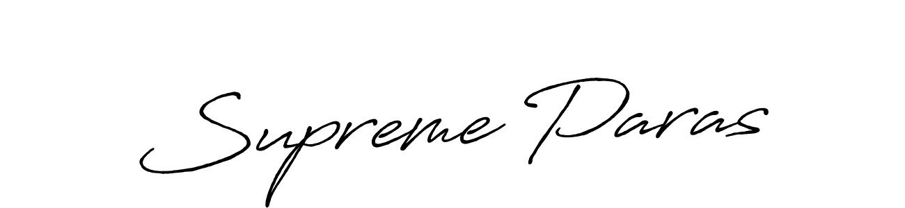 Supreme Paras stylish signature style. Best Handwritten Sign (Antro_Vectra_Bolder) for my name. Handwritten Signature Collection Ideas for my name Supreme Paras. Supreme Paras signature style 7 images and pictures png