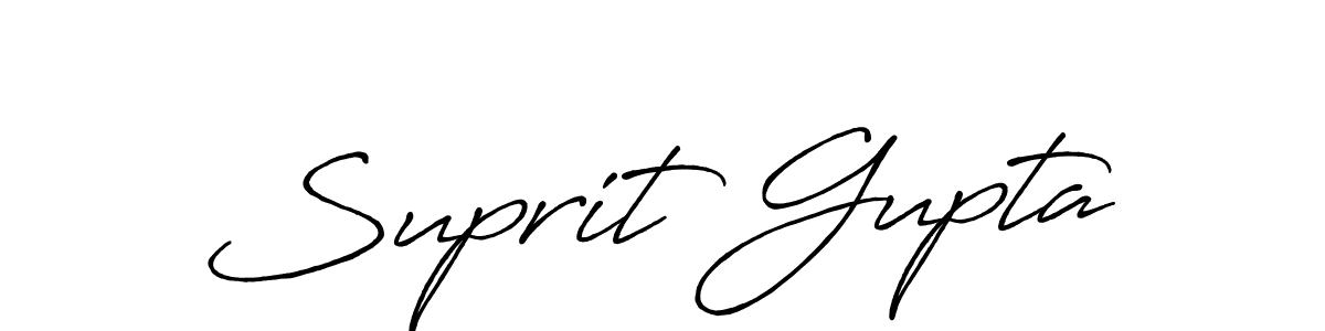 Make a beautiful signature design for name Suprit Gupta. With this signature (Antro_Vectra_Bolder) style, you can create a handwritten signature for free. Suprit Gupta signature style 7 images and pictures png