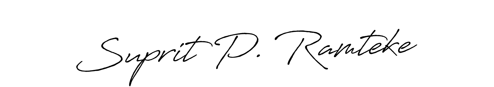 Create a beautiful signature design for name Suprit P. Ramteke. With this signature (Antro_Vectra_Bolder) fonts, you can make a handwritten signature for free. Suprit P. Ramteke signature style 7 images and pictures png