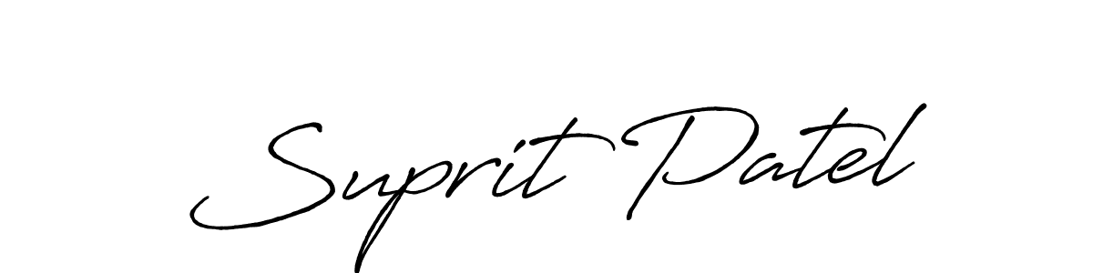 How to make Suprit Patel name signature. Use Antro_Vectra_Bolder style for creating short signs online. This is the latest handwritten sign. Suprit Patel signature style 7 images and pictures png