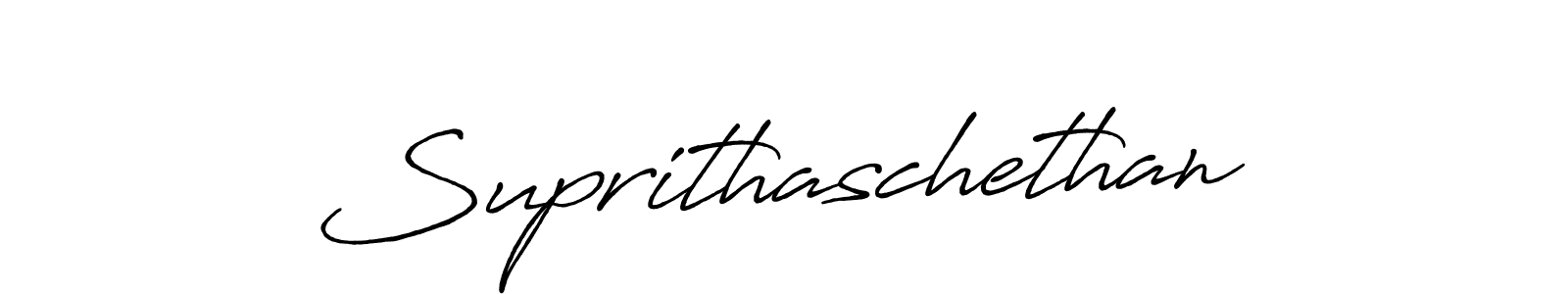 Make a beautiful signature design for name Suprithaschethan. With this signature (Antro_Vectra_Bolder) style, you can create a handwritten signature for free. Suprithaschethan signature style 7 images and pictures png