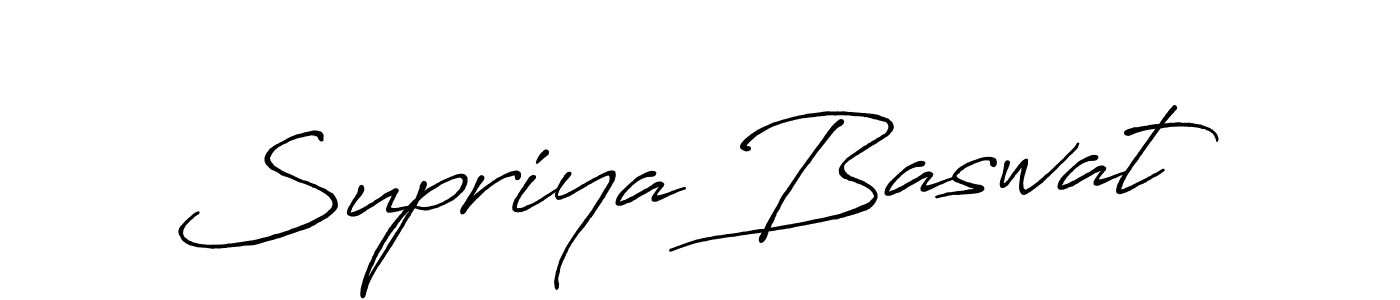 How to make Supriya Baswat name signature. Use Antro_Vectra_Bolder style for creating short signs online. This is the latest handwritten sign. Supriya Baswat signature style 7 images and pictures png