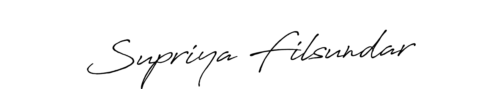 Make a short Supriya Filsundar signature style. Manage your documents anywhere anytime using Antro_Vectra_Bolder. Create and add eSignatures, submit forms, share and send files easily. Supriya Filsundar signature style 7 images and pictures png