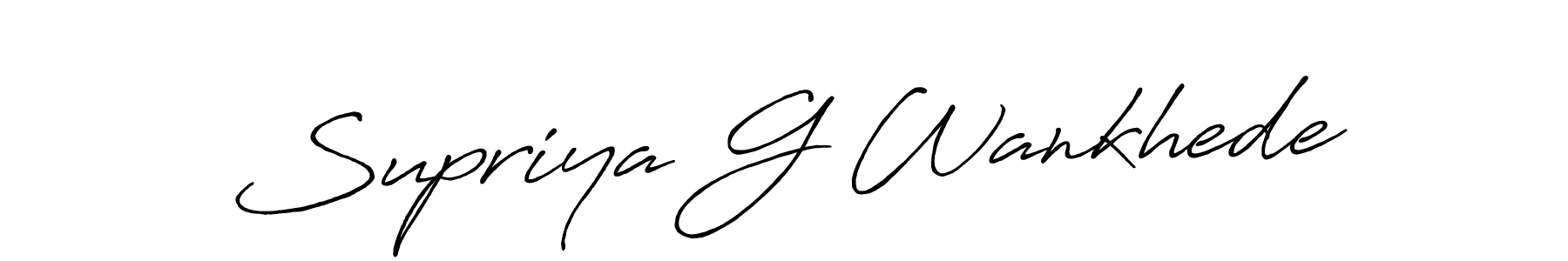 Antro_Vectra_Bolder is a professional signature style that is perfect for those who want to add a touch of class to their signature. It is also a great choice for those who want to make their signature more unique. Get Supriya G Wankhede name to fancy signature for free. Supriya G Wankhede signature style 7 images and pictures png