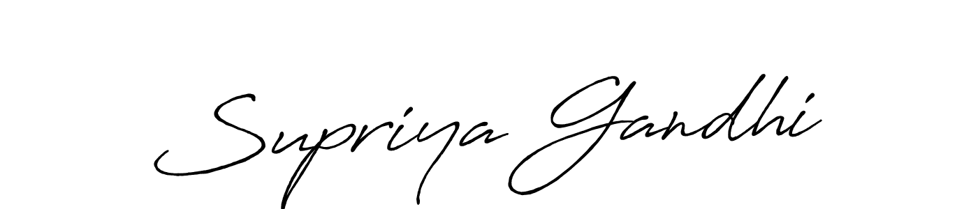 How to make Supriya Gandhi name signature. Use Antro_Vectra_Bolder style for creating short signs online. This is the latest handwritten sign. Supriya Gandhi signature style 7 images and pictures png