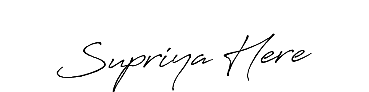 The best way (Antro_Vectra_Bolder) to make a short signature is to pick only two or three words in your name. The name Supriya Here include a total of six letters. For converting this name. Supriya Here signature style 7 images and pictures png