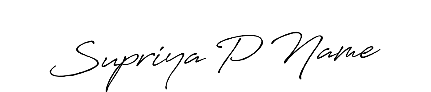 Make a beautiful signature design for name Supriya P Name. With this signature (Antro_Vectra_Bolder) style, you can create a handwritten signature for free. Supriya P Name signature style 7 images and pictures png