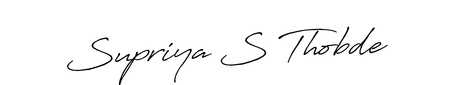 The best way (Antro_Vectra_Bolder) to make a short signature is to pick only two or three words in your name. The name Supriya S Thobde include a total of six letters. For converting this name. Supriya S Thobde signature style 7 images and pictures png