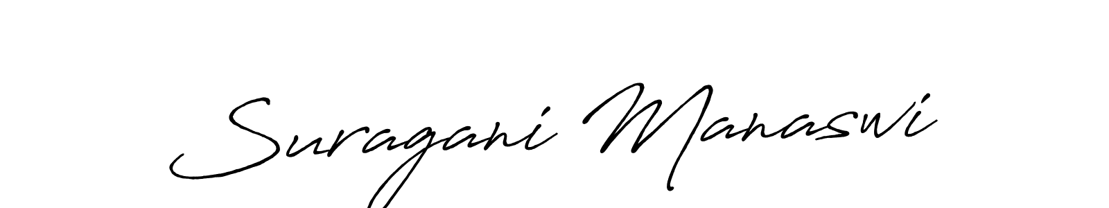 Use a signature maker to create a handwritten signature online. With this signature software, you can design (Antro_Vectra_Bolder) your own signature for name Suragani Manaswi. Suragani Manaswi signature style 7 images and pictures png