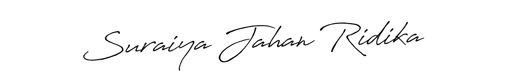 How to make Suraiya Jahan Ridika signature? Antro_Vectra_Bolder is a professional autograph style. Create handwritten signature for Suraiya Jahan Ridika name. Suraiya Jahan Ridika signature style 7 images and pictures png