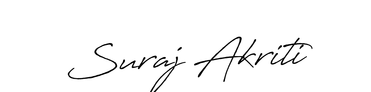 How to make Suraj Akriti signature? Antro_Vectra_Bolder is a professional autograph style. Create handwritten signature for Suraj Akriti name. Suraj Akriti signature style 7 images and pictures png