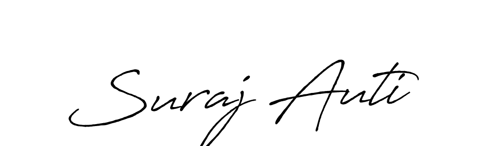 The best way (Antro_Vectra_Bolder) to make a short signature is to pick only two or three words in your name. The name Suraj Auti include a total of six letters. For converting this name. Suraj Auti signature style 7 images and pictures png