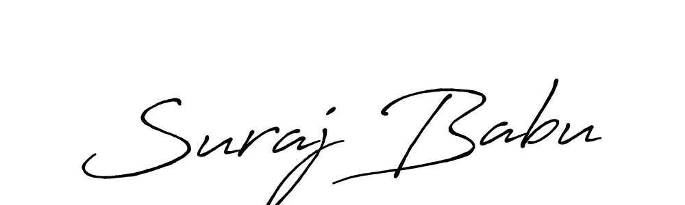 Use a signature maker to create a handwritten signature online. With this signature software, you can design (Antro_Vectra_Bolder) your own signature for name Suraj Babu. Suraj Babu signature style 7 images and pictures png