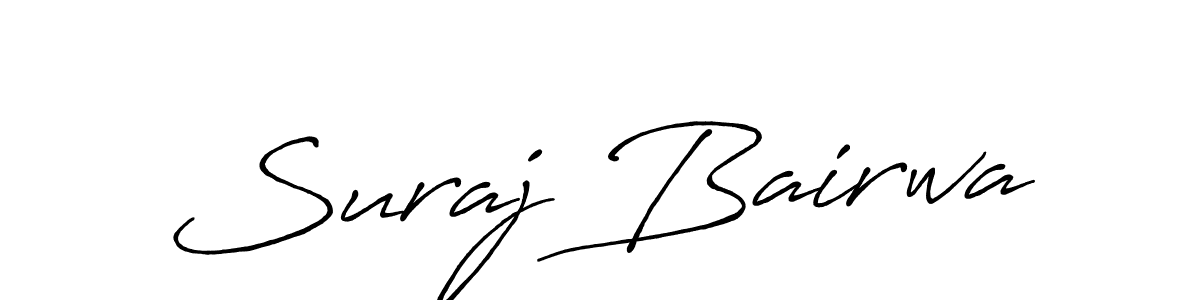 Design your own signature with our free online signature maker. With this signature software, you can create a handwritten (Antro_Vectra_Bolder) signature for name Suraj Bairwa. Suraj Bairwa signature style 7 images and pictures png