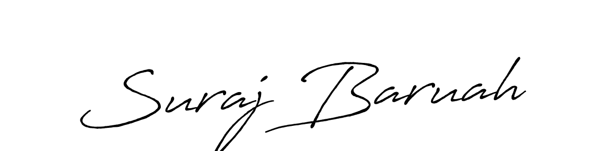 Suraj Baruah stylish signature style. Best Handwritten Sign (Antro_Vectra_Bolder) for my name. Handwritten Signature Collection Ideas for my name Suraj Baruah. Suraj Baruah signature style 7 images and pictures png