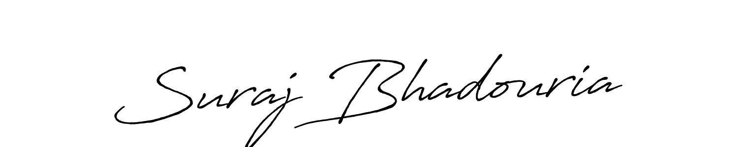 The best way (Antro_Vectra_Bolder) to make a short signature is to pick only two or three words in your name. The name Suraj Bhadouria include a total of six letters. For converting this name. Suraj Bhadouria signature style 7 images and pictures png