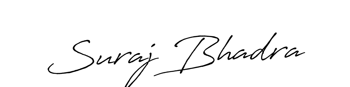 Design your own signature with our free online signature maker. With this signature software, you can create a handwritten (Antro_Vectra_Bolder) signature for name Suraj Bhadra. Suraj Bhadra signature style 7 images and pictures png