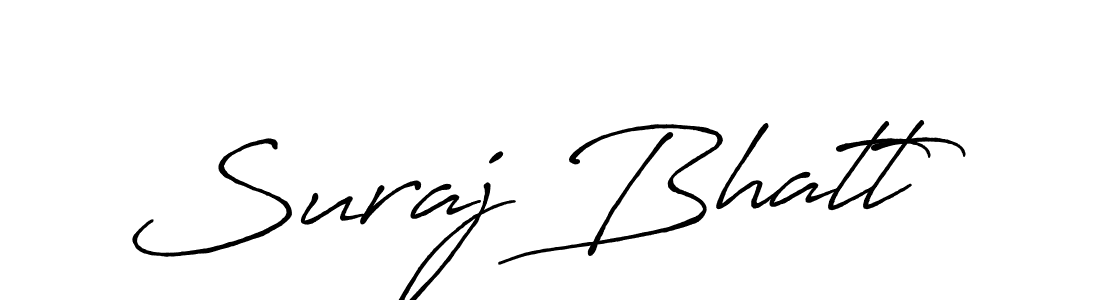 Make a beautiful signature design for name Suraj Bhatt. With this signature (Antro_Vectra_Bolder) style, you can create a handwritten signature for free. Suraj Bhatt signature style 7 images and pictures png