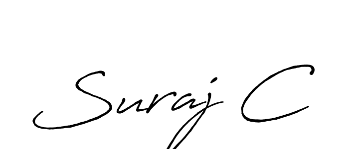 The best way (Antro_Vectra_Bolder) to make a short signature is to pick only two or three words in your name. The name Suraj C include a total of six letters. For converting this name. Suraj C signature style 7 images and pictures png