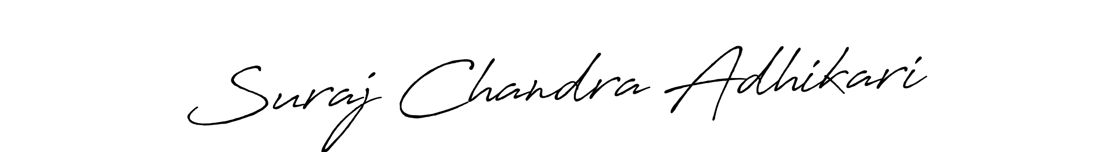 Use a signature maker to create a handwritten signature online. With this signature software, you can design (Antro_Vectra_Bolder) your own signature for name Suraj Chandra Adhikari. Suraj Chandra Adhikari signature style 7 images and pictures png