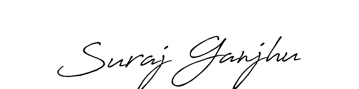 Create a beautiful signature design for name Suraj Ganjhu. With this signature (Antro_Vectra_Bolder) fonts, you can make a handwritten signature for free. Suraj Ganjhu signature style 7 images and pictures png