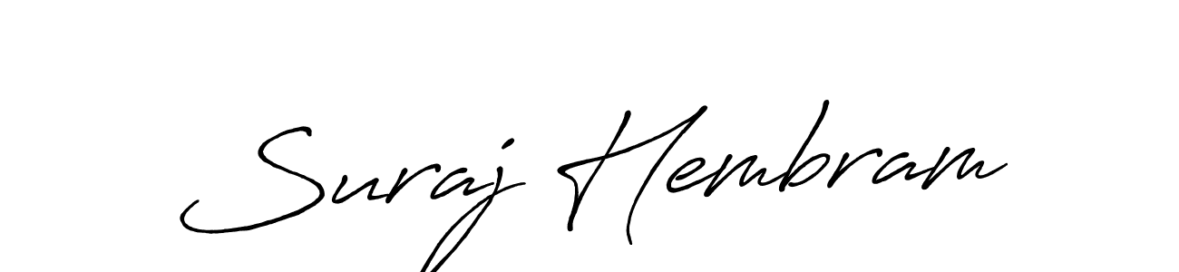 How to make Suraj Hembram name signature. Use Antro_Vectra_Bolder style for creating short signs online. This is the latest handwritten sign. Suraj Hembram signature style 7 images and pictures png