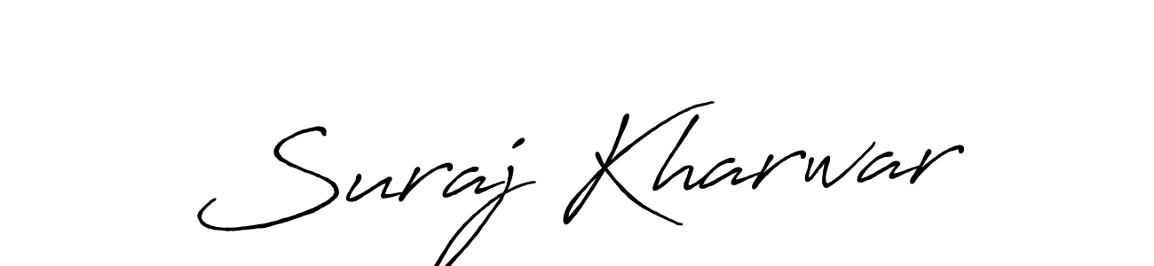 How to make Suraj Kharwar signature? Antro_Vectra_Bolder is a professional autograph style. Create handwritten signature for Suraj Kharwar name. Suraj Kharwar signature style 7 images and pictures png