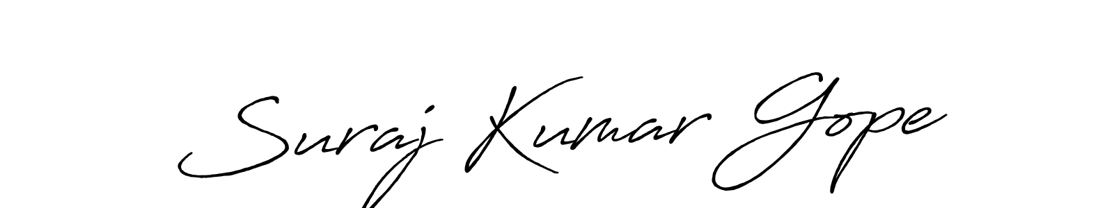 How to make Suraj Kumar Gope name signature. Use Antro_Vectra_Bolder style for creating short signs online. This is the latest handwritten sign. Suraj Kumar Gope signature style 7 images and pictures png
