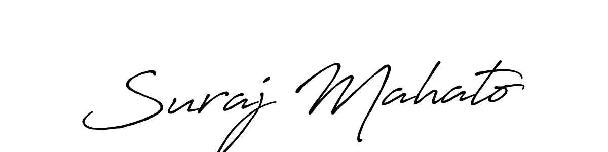 Suraj Mahato stylish signature style. Best Handwritten Sign (Antro_Vectra_Bolder) for my name. Handwritten Signature Collection Ideas for my name Suraj Mahato. Suraj Mahato signature style 7 images and pictures png