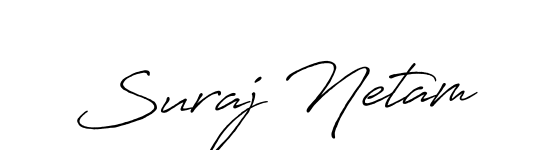 The best way (Antro_Vectra_Bolder) to make a short signature is to pick only two or three words in your name. The name Suraj Netam include a total of six letters. For converting this name. Suraj Netam signature style 7 images and pictures png