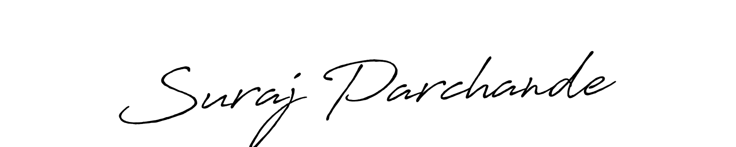 The best way (Antro_Vectra_Bolder) to make a short signature is to pick only two or three words in your name. The name Suraj Parchande include a total of six letters. For converting this name. Suraj Parchande signature style 7 images and pictures png