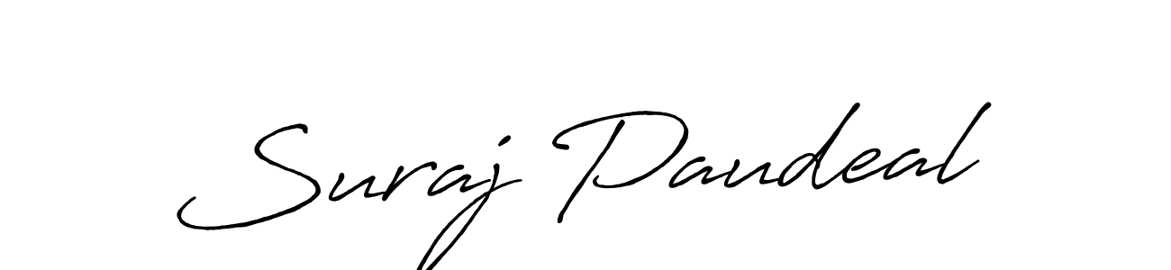 Design your own signature with our free online signature maker. With this signature software, you can create a handwritten (Antro_Vectra_Bolder) signature for name Suraj Paudeal. Suraj Paudeal signature style 7 images and pictures png