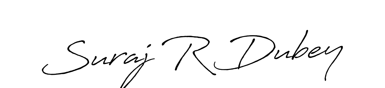 The best way (Antro_Vectra_Bolder) to make a short signature is to pick only two or three words in your name. The name Suraj R Dubey include a total of six letters. For converting this name. Suraj R Dubey signature style 7 images and pictures png