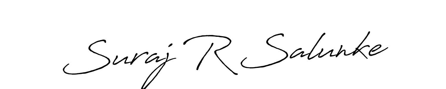 Make a beautiful signature design for name Suraj R Salunke. With this signature (Antro_Vectra_Bolder) style, you can create a handwritten signature for free. Suraj R Salunke signature style 7 images and pictures png
