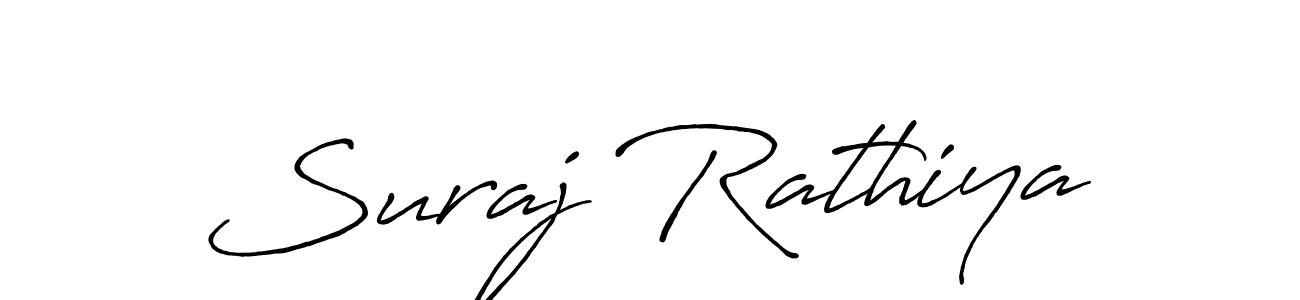 Make a beautiful signature design for name Suraj Rathiya. With this signature (Antro_Vectra_Bolder) style, you can create a handwritten signature for free. Suraj Rathiya signature style 7 images and pictures png