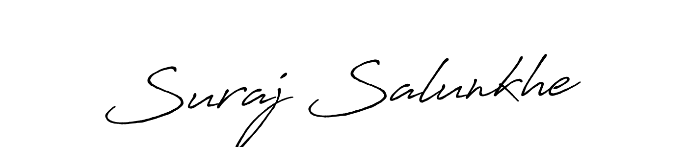 How to make Suraj Salunkhe name signature. Use Antro_Vectra_Bolder style for creating short signs online. This is the latest handwritten sign. Suraj Salunkhe signature style 7 images and pictures png