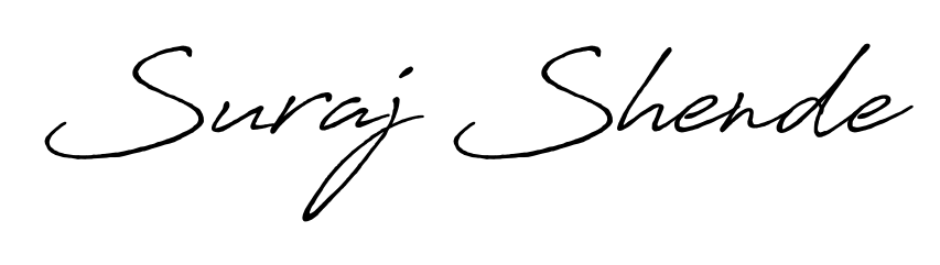 Create your official email sign-off with Suraj Shende name in Antro_Vectra_Bolder style. Crisp, clean, and perfectly legible across all screens. Suraj Shende signature style 7 images and pictures png