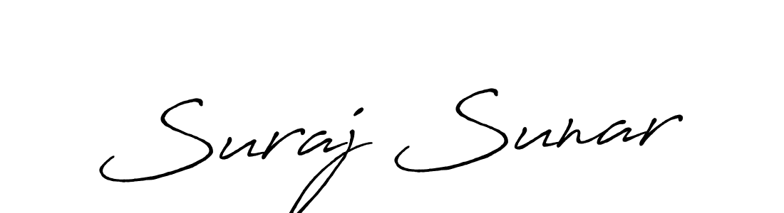 Make a beautiful signature design for name Suraj Sunar. With this signature (Antro_Vectra_Bolder) style, you can create a handwritten signature for free. Suraj Sunar signature style 7 images and pictures png